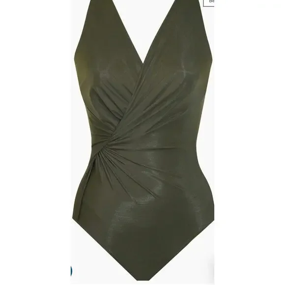 MiracleSuit Esmerelda Olivetta Green One Piece size 16 New with tags - Picture 2 of 8